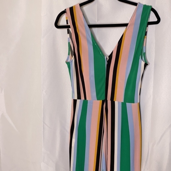 Bar III Striped Surplice-Neck Jumpsuit - Picture 6 of 9